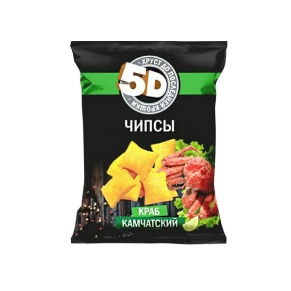 Чипсы пшеничные 5D со вкусом камчатский краб 45г*40